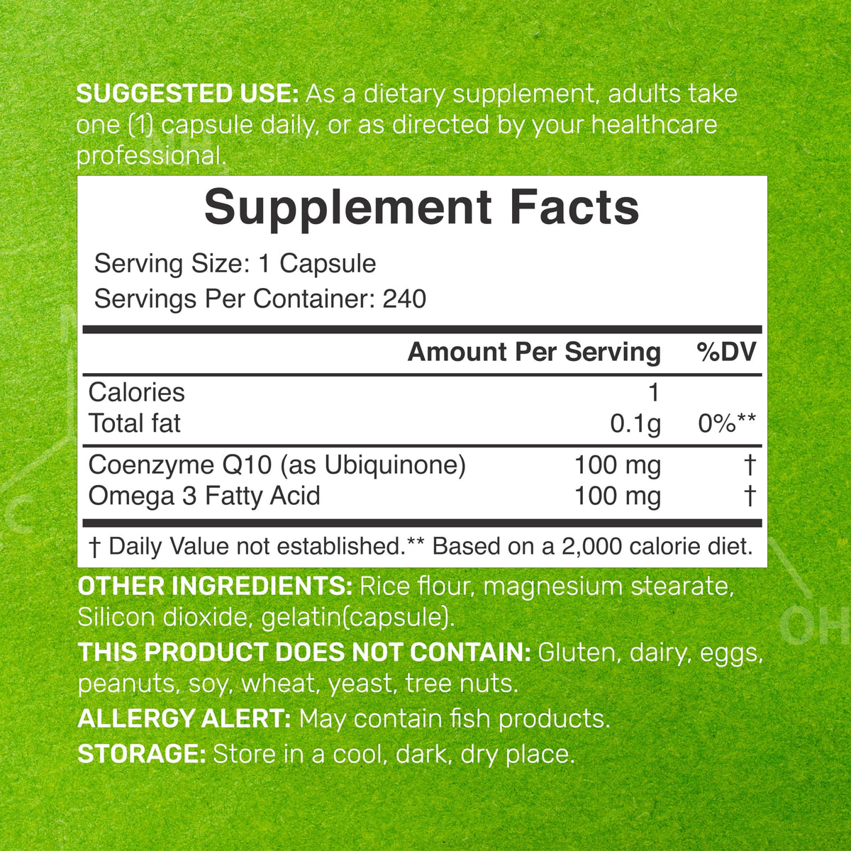 CoQ10 100mg, 240 Capsules – with Omega 3 Fatty Acid 100mg – Bioavailable Coenzyme DEAL SUPPLEMENTBuy Supplements Australia