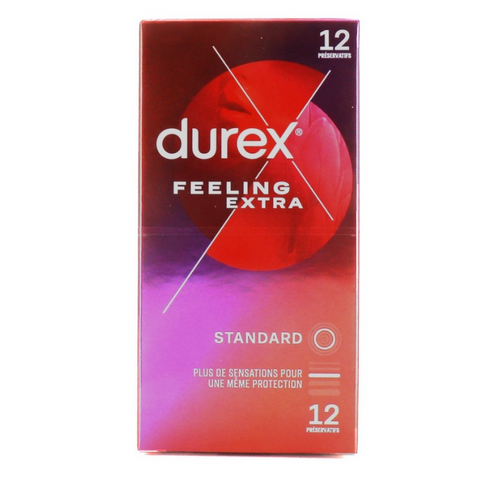 Durex Feeling Extra : 12 thin and lubricated condoms
