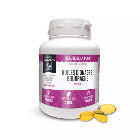 Primrose and borage oils in capsules - skin glow - 180 capsules - DAYANG