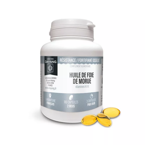 Cod liver oil : bones & immunity - 180 capsules - DAYANG