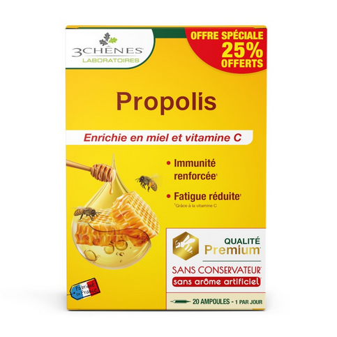 Propolis ampoules LES 3 CHENES 15 ampoules + 5 free
