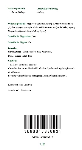 Nature's Vitality's Marine Collagen Capsules 400mg 180 Capsules 6 Months Supply Suitable Nature's Vitality'sBuy Supplements Australia