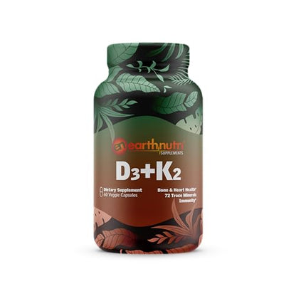 EarthNutri D3 + K2 Bone & Heart Health - 72 Trace Minerals, Vitamin D3 Vitashine, MENA EarthNutriBuy Supplements Australia