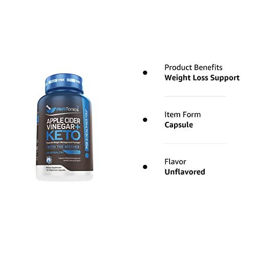 Herbtonics Apple Cider Vinegar Capsules Plus Keto BHB | Fat Burner & Weight Loss HerbtonicsBuy Supplements Australia