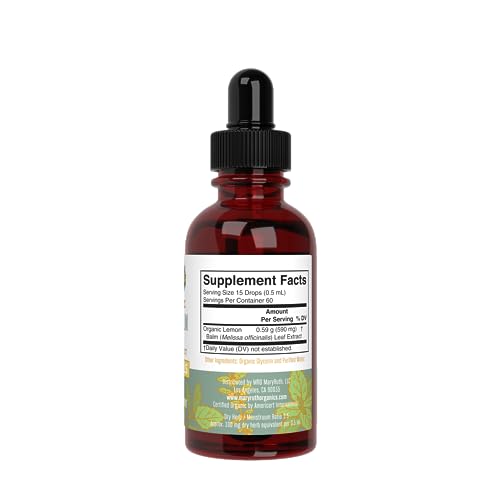 MaryRuth Organics Lemon Balm Leaf Liquid Extract | Mood Support | Relaxation | Calming | Nervine Herbal | Lemon Balm Tincture | USDA Organic | Vegan | Non-GMO | Gluten Free | 1 Fl Oz MARYRUTH'SBuy Supplements Australia