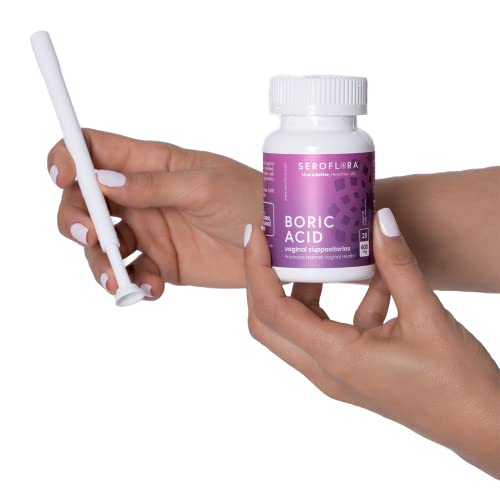 Boric Acid Vaginal Suppositories (28ct) with Disposable Vaginal Suppository Applicators (14ct) SerofloraBuy Supplements Australia