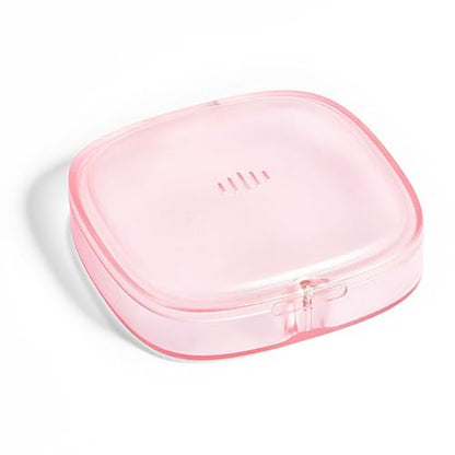 Slim Transparent Aligner Case with Magnetic Closure, Small Compact Retainer Holder Fits 