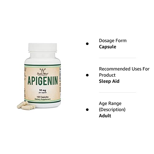 Apigenin Supplement - 50mg per Capsule, 120 Count (Powerful Bioflavonoid Found Double Wood SupplementsBuy Supplements Australia