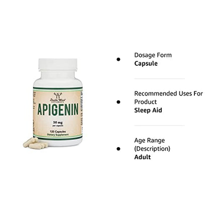 Apigenin Supplement - 50mg per Capsule, 120 Count (Powerful Bioflavonoid Found Double Wood SupplementsBuy Supplements Australia