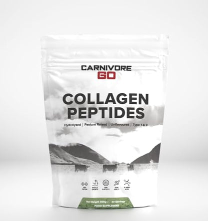Carnivore Go Grass Fed Bovine Collagen Powder - 400g Hydrolysed Type 1 & 3 Carnivore GoBuy Supplements Australia