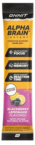 ONNIT Alpha Brain Instant Cognitive Support Drink Mix, BlackBerry Lemonade Flavor, Nootropic Supplement for Focus, Memory, and Clarity, 0.13 oz Packets, 30 Count ONNITBuy Supplements Australia