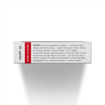 Innovation in The Care of Healthy Joints – Liquid Formula in a Double Capsule. 3D Collagen + Micelle Extract of Turmeric Roots 1 Capsule/Day. Laboratory Tested CollanolBuy Supplements Australia