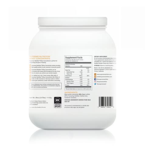 Supreme Nutrition Whey Protein Concentrate | 1.12kg - 28 Servings | 30g of Protein Per Serving Supreme NutritionBuy Supplements Australia