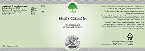 Beauty Collagen | Collagen & Hyaluronic Acid Supplement | 60 Capsules | Hydrolysed Marine Collagen G&G VitaminsBuy Supplements Australia