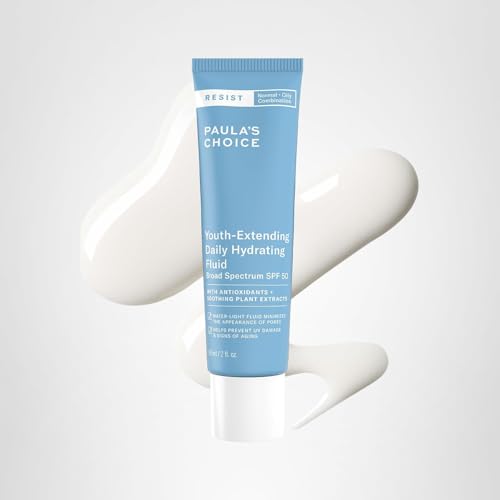 Paula's Choice RESIST Daily Hydrating Fluid Face Moisturizer with SPF 50 Sunscreen, Face Sunscreen for Oily Skin, Chamomile & Vitamin E
