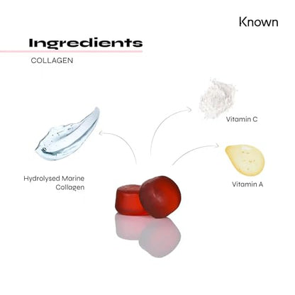 Marine Collagen Gummies by Known Nutrition with Vitamin C | 60 One-a-Day 500mg Hydrolysed Marine Collagen Gummies KnownBuy Supplements Australia
