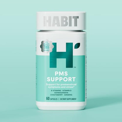 Habit PMS Support Supplement for Women (60 Capsules) - Supports Premenstrual Symptoms & Stress, Hormone Balance, Mood, B Vitamins, Vitamin D, Chasteberry, Ashwagandha, Gluten-Free, Non-GMO (1 Pack) H' HabitBuy Supplements Australia