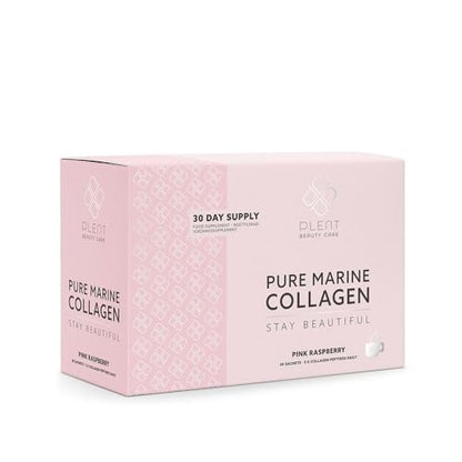 Plent Pure Marine Collagen Pink Raspberry - Stay Beautiful - 5G Collagen Peptides Daily - 30 Sachets PlentBuy Supplements Australia