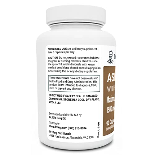 Dr. Berg Ashwagandha Capsules 1500mg - Includes Organic Ashwagandha Root Dr. Berg NutritionalsBuy Supplements Australia