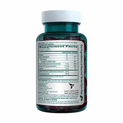NEURIVA Plus Decaffeinated Nootropic Brain Supplement for Memory, Focus & Concentration & Cognitive Function, Clinically Tested NeuroFactor, Phosphatidylserine, Vitamins B6 B12,50ct Strawberry Gummies NEURIVABuy Supplements Australia