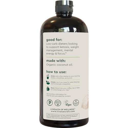 Viva Naturals Organic MCT Oil for Keto Coffee (32 fl oz) - Best MCT Oil Supplement Viva NaturalsBuy Supplements Australia