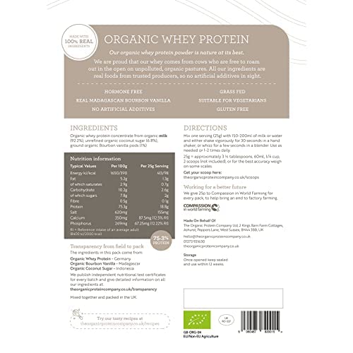 The Organic Protein Co. - Madagascan Vanilla Organic Whey Protein Powder The Organic Protein CompanyBuy Supplements Australia