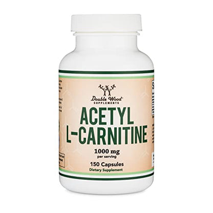 Acetyl L-Carnitine 1,000mg Per Serving, 150 Capsules (ALCAR for Brain Function Support Double Wood SupplementsBuy Supplements Australia