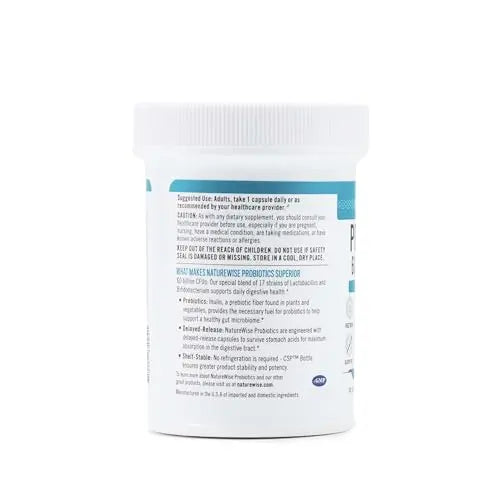 NatureWise Probiotics 60 Billion CFU - 17 Strains + Organic Prebiotics - Immune, Digestive & Gut Health Support for Women & Men - Vegetarian, Gluten-Free, Non-GMO - 30 Capsules[1-Month Supply] NatureWiseBuy Supplements Australia