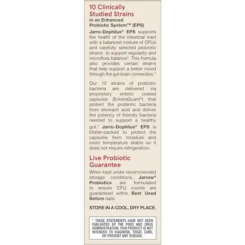 Jarrow Formulas Jarro-Dophilus EPS Advanced, 55 Billion CFU Probiotics, Digestive Support for Adults, 30 Probiotic Supplement Veggie Capsules, Up to 30 Day Supply Jarrow FormulasBuy Supplements Australia