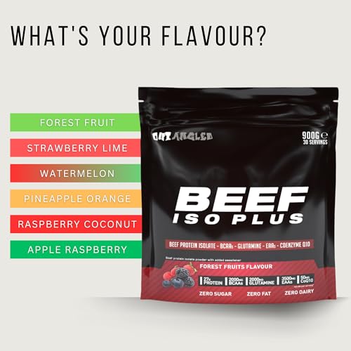 OUT ANGLED Beef Iso Plus, Beef Protein Isolate Powder, High Protein with Natural BCAAs, Zero Fat and Sugar OUT ANGLEDBuy Supplements Australia