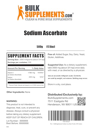 BulkSupplements.com Sodium Ascorbate Powder - Antioxidant Powder - Sodium Ascorbate BulksupplementsBuy Supplements Australia