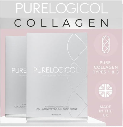 Collagen Tablets, Best Hydrolysed Protein Peptide Skin Supplement - 90 x Collagen Capsules x 800mg PurelogicolBuy Supplements Australia