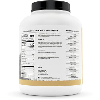 Levels Grass Fed 100% Whey Protein, No Hormones, Cappuccino, 5LB Levels NutritionBuy Supplements Australia