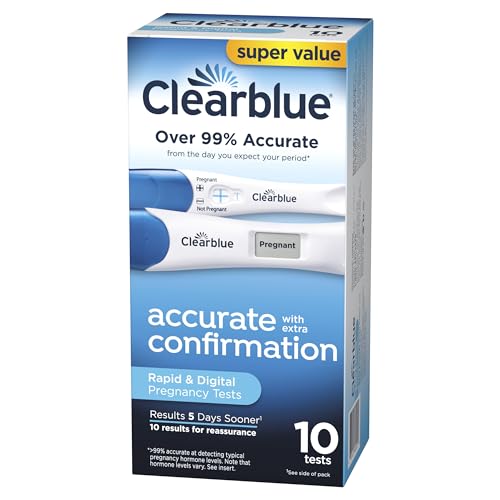 Clearblue Pregnancy Test Combo Pack, 10ct - Digital with Smart Countdown & Rapid ClearblueBuy Supplements Australia