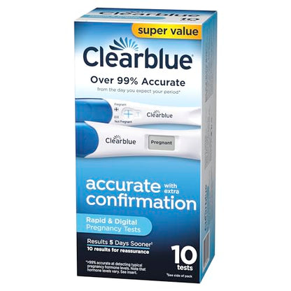 Clearblue Pregnancy Test Combo Pack, 10ct - Digital with Smart Countdown & Rapid ClearblueBuy Supplements Australia
