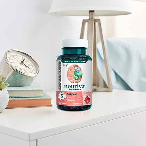 NEURIVA Original Brain Supplement for Memory, Focus & Concentration + Learning & Accuracy with Clinically Tested Nootropics Phosphatidylserine and Neurofactor, Strawberry Flavor, 50 Gummies NEURIVABuy Supplements Australia