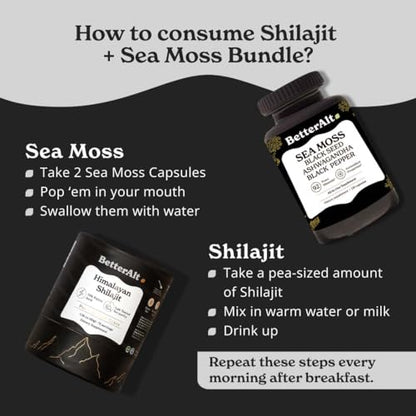 Better Alt Energy Duo with Pure Himalayan Shilajit Resin 30 gm & Sea Moss Capsules Better AltBuy Supplements Australia
