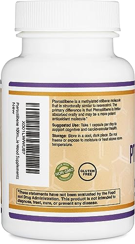 Pterostilbene Supplement 100mg Capsules (Third Party Tested) Manufactured in The USA Double Wood SupplementsBuy Supplements Australia