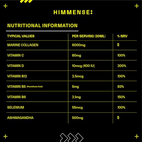 Hydrolysed Marine Liquid Collagen - 6000mg Type 1 Collagen Peptides enriched with 7 Vitamins HimmenseBuy Supplements Australia