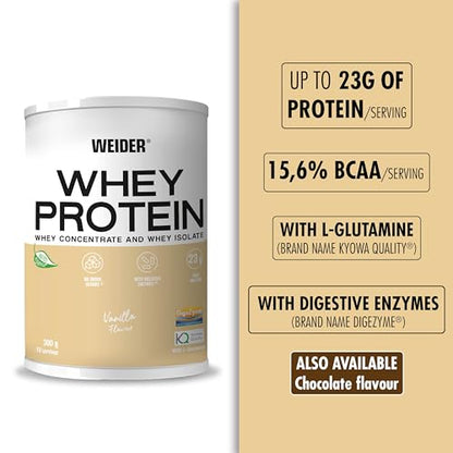 Weider Whey Protein (300g) Vanilla Flavour. Whey Protein from Concentrate and Isolate WeiderBuy Supplements Australia
