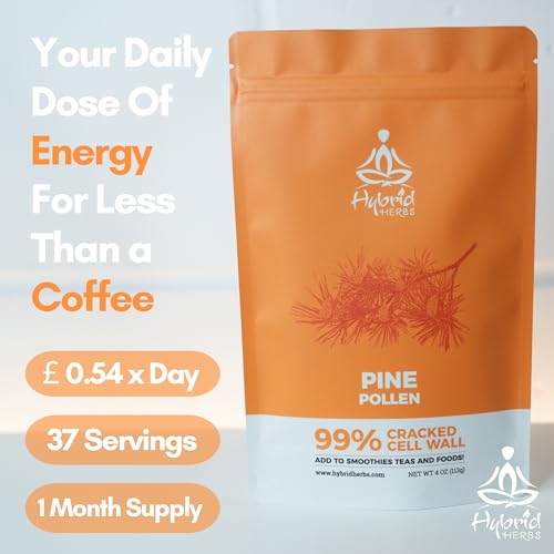 HYBRID HERBS - PINE POLLEN | 99% Cracked Cell Wall Powder | Highly Bioavailable Hybrid HerbsBuy Supplements Australia