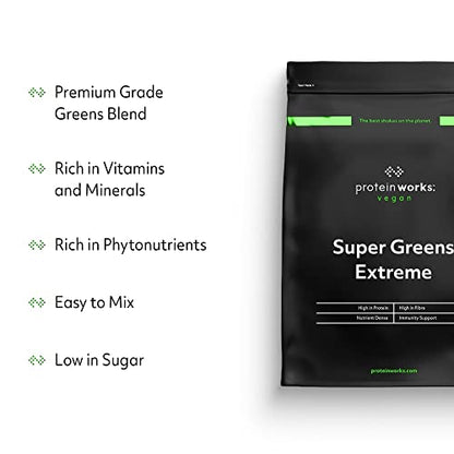 Protein Works Super Greens Extreme Powder , 156 Health Benefits , 41 Active Ingredients , Vegan Protein WorksBuy Supplements Australia