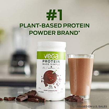 Vega Protein Made Simple, Dark Chocolate - Stevia Free Vegan Protein Powder VegaBuy Supplements Australia