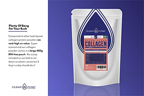 Clean & Pure Collagen Powder, Lab Tested Bovine Peptides with No or Zero Growth Hormones, Pesticides or Vet Meds - 400g Lean CaffeineBuy Supplements Australia