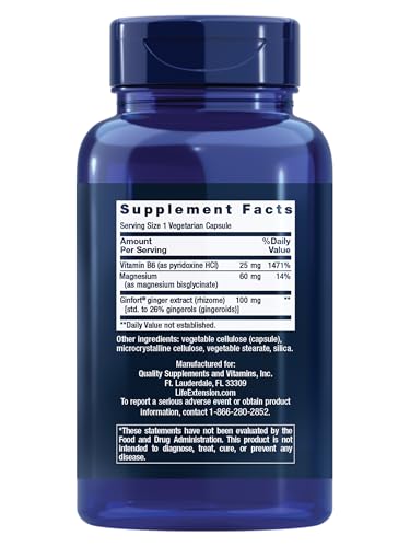Life Extension Daily PMS Relief, Menstrual Comfort Supplement, PMS-Related Cramps, Lower Back discomfort, Mood, Ginger, Magnesium, B6, Gluten-Free, Non-GMO, 60 Capsules Life ExtensionBuy Supplements Australia