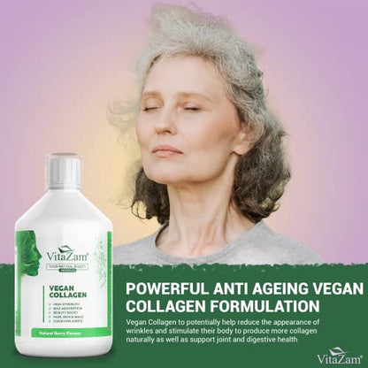 VitaZam Vegan Collagen Liquid 5000mg Hydrolyzed Collagen Peptides for Women VitaZamBuy Supplements Australia