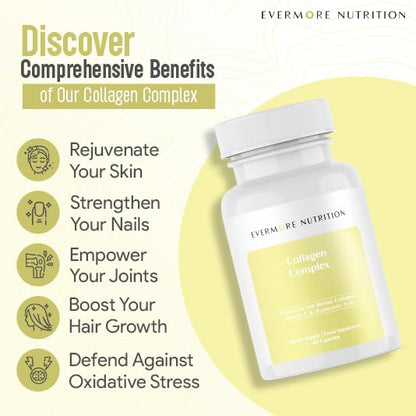 EVERMORE NUTRITION Grass Fed Collagen Complex with Hyaluronic Acid, Vitamin C and Active Peptides EVERMORE NUTRITIONBuy Supplements Australia