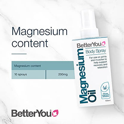 BetterYou Magnesium Oil Body Spray, Pure and Natural Source of Magnesium Chloride BetterYouBuy Supplements Australia