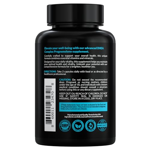 DHEA Micronized 200mg Complex with Pregnenolone 100mg Supplement for Men & Women with Ashwagandha, DIM, Magnesium, Boron, Calcium , Zinc, Vitamin D3, C and B6 Hormone Support - Made in USA 90 Capsules EVERYDAY NUTRITIONBuy Supplements Australia