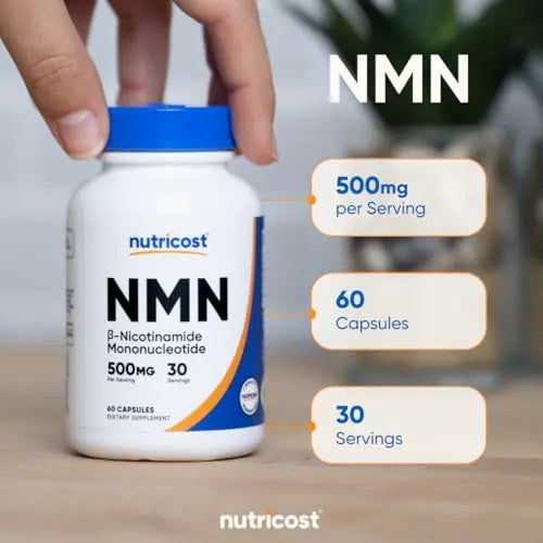 Nutricost NMN (Nicotinamide Mononucleotide) 500mg, 60 Capsules - Vegetarian Friendly, 30 Servings, Gluten Free, GMO Free NutricostBuy Supplements Australia